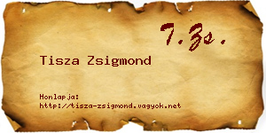 Tisza Zsigmond névjegykártya