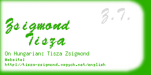 zsigmond tisza business card